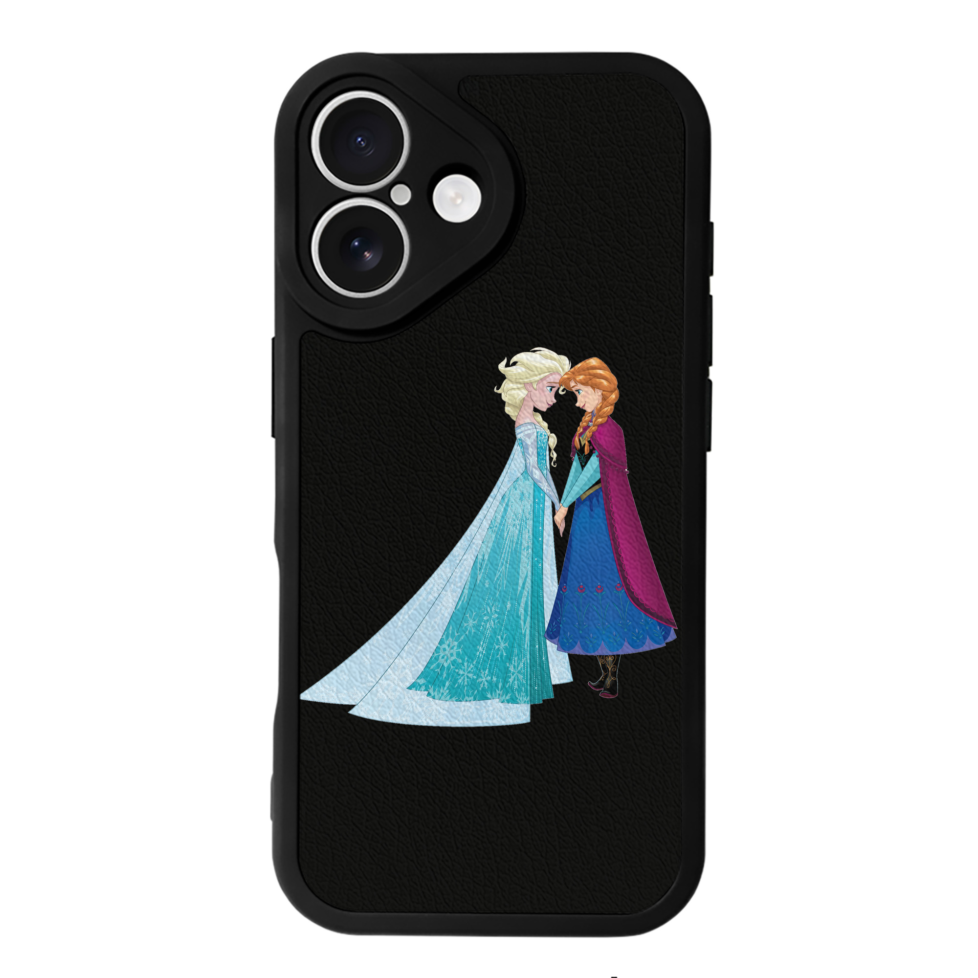 （画像用） アナと雪の女王 アンナ エルサ Frozen Anna Elsa 【iPhone 16シリーズ対応】シリコンスマホケース（レザー調） 材質：シリコン